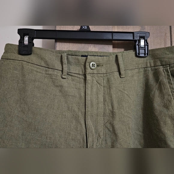 ABERCROMBIE & FITCH Linen Blend Plaint Front 5" Shorts. Olive Green.Size 33 NWT - Picture 9 of 14